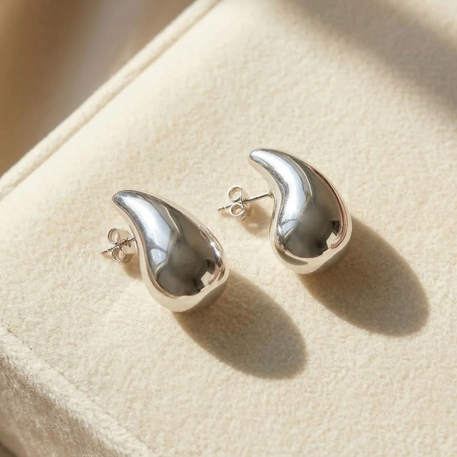 Small Sterling Silver Teardrop Earrings – image 1