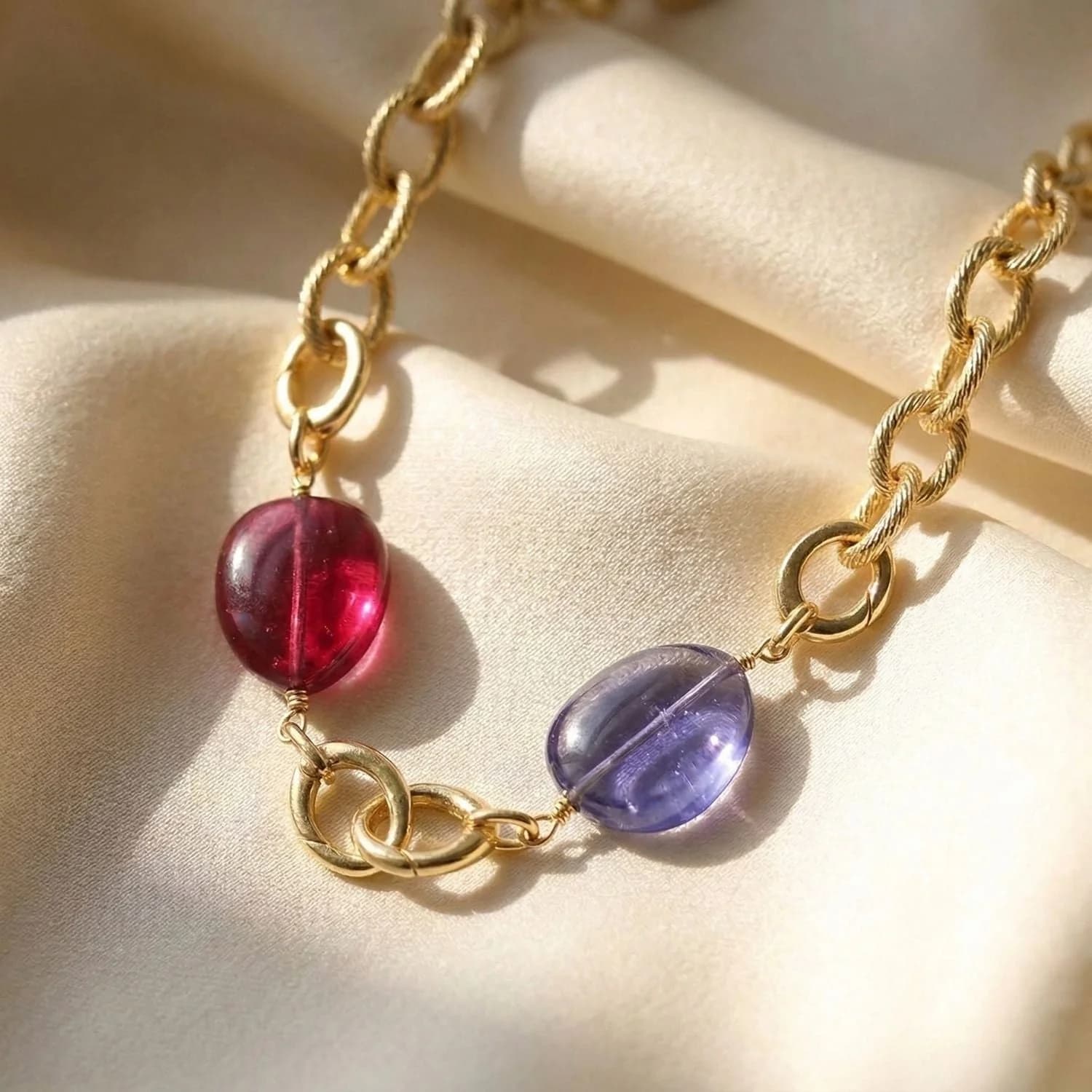 Statement Double Birthstone Pendant Camelia Necklace
