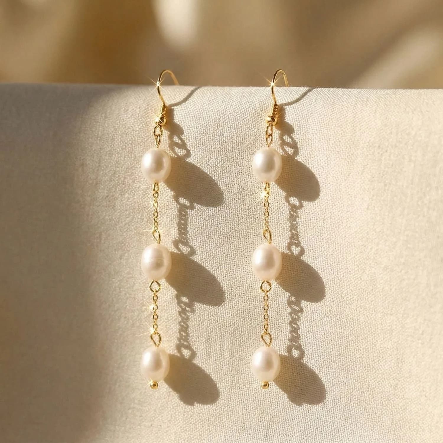 Freshwater Pearl Dangle Drop Bridal Earrings – image 1
