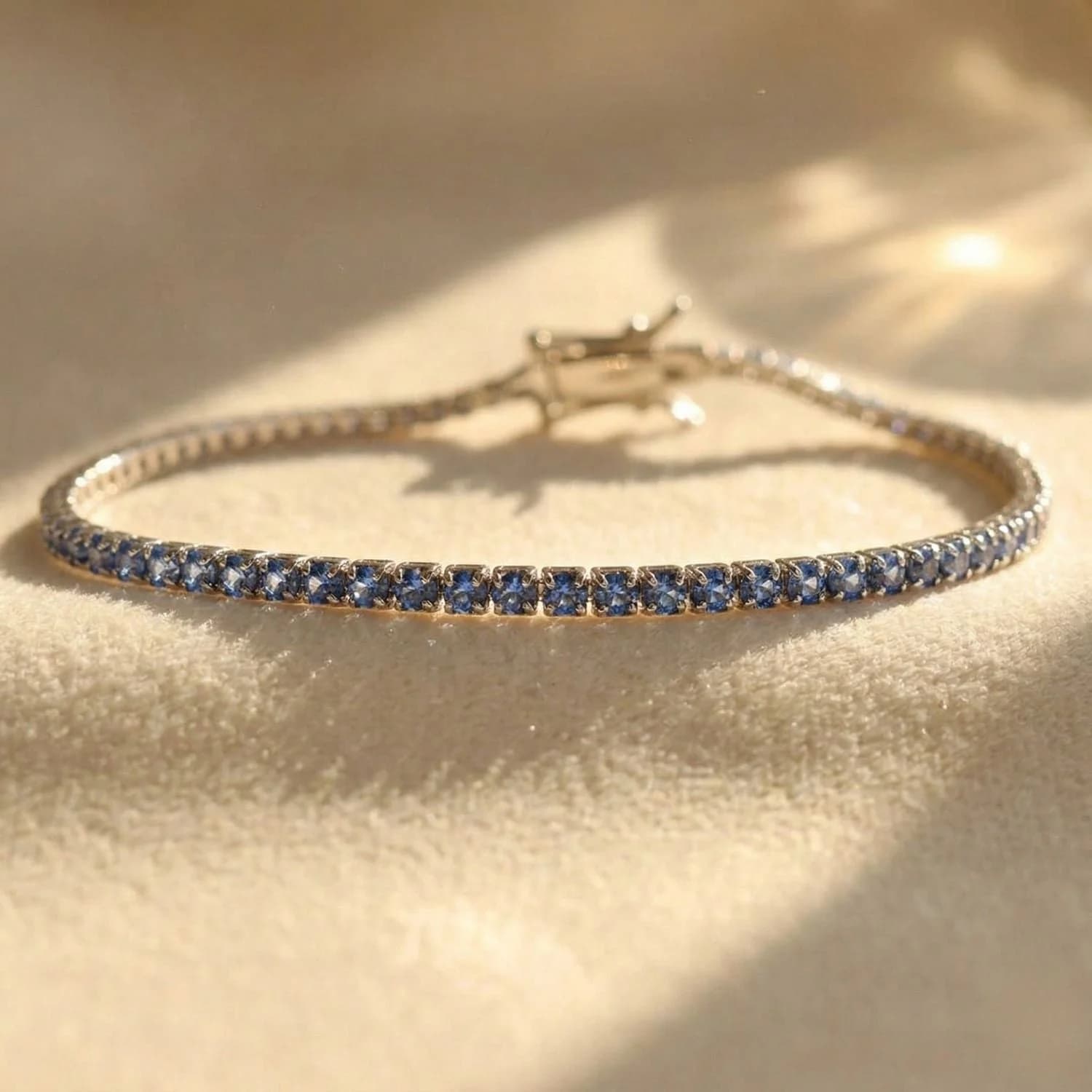 Sterling Silver Aquamarine March Birthstone Tennis Bracelet