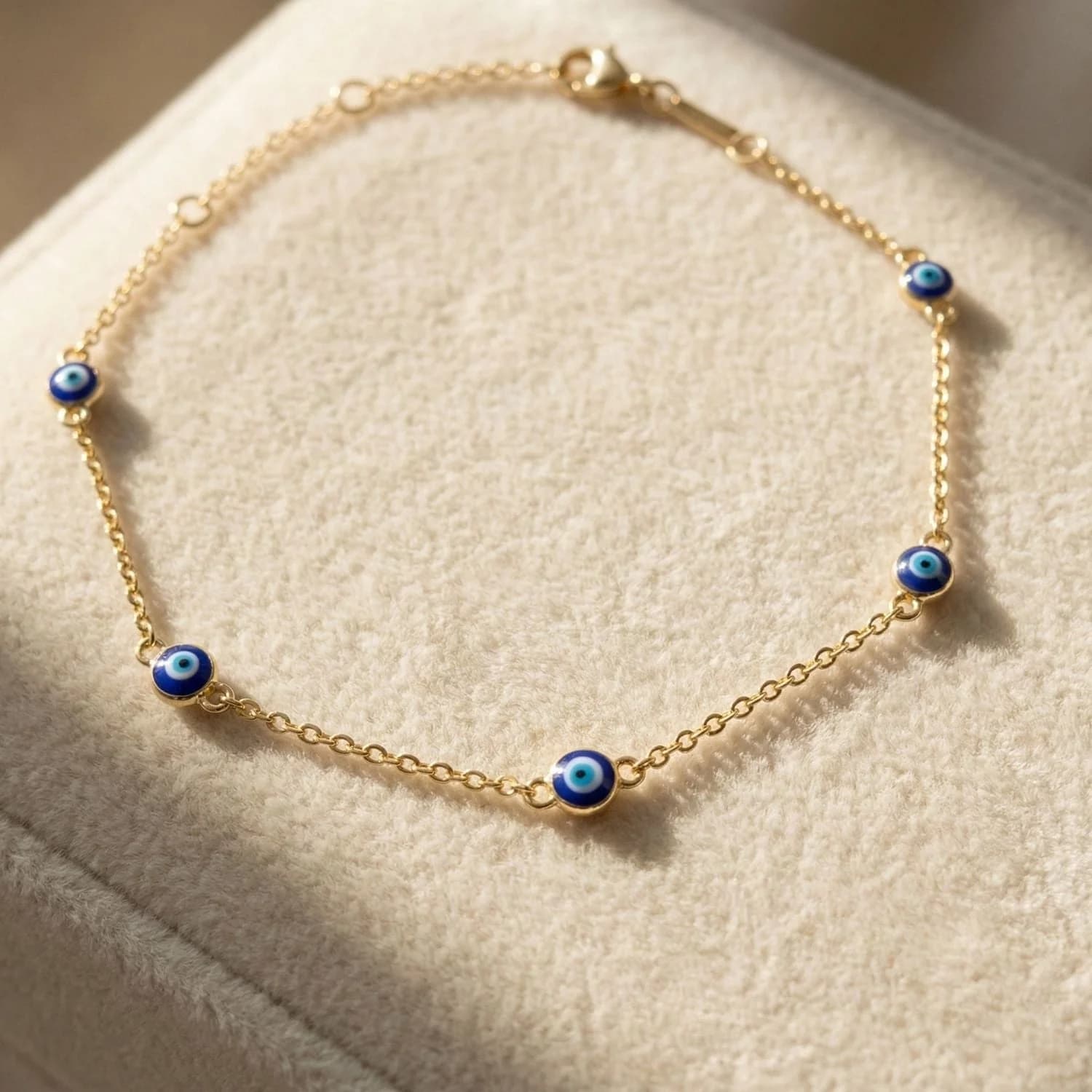Turkish Evil Eye Gold Plated Charm Friendship Bracelet – image 1