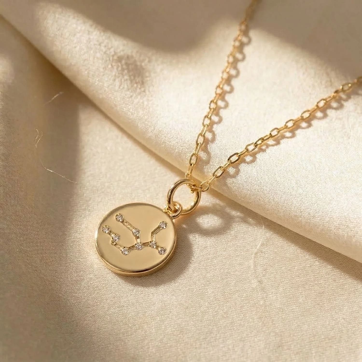 Virgo Gold Plated Constellation Star Map Pendant Charm Necklace