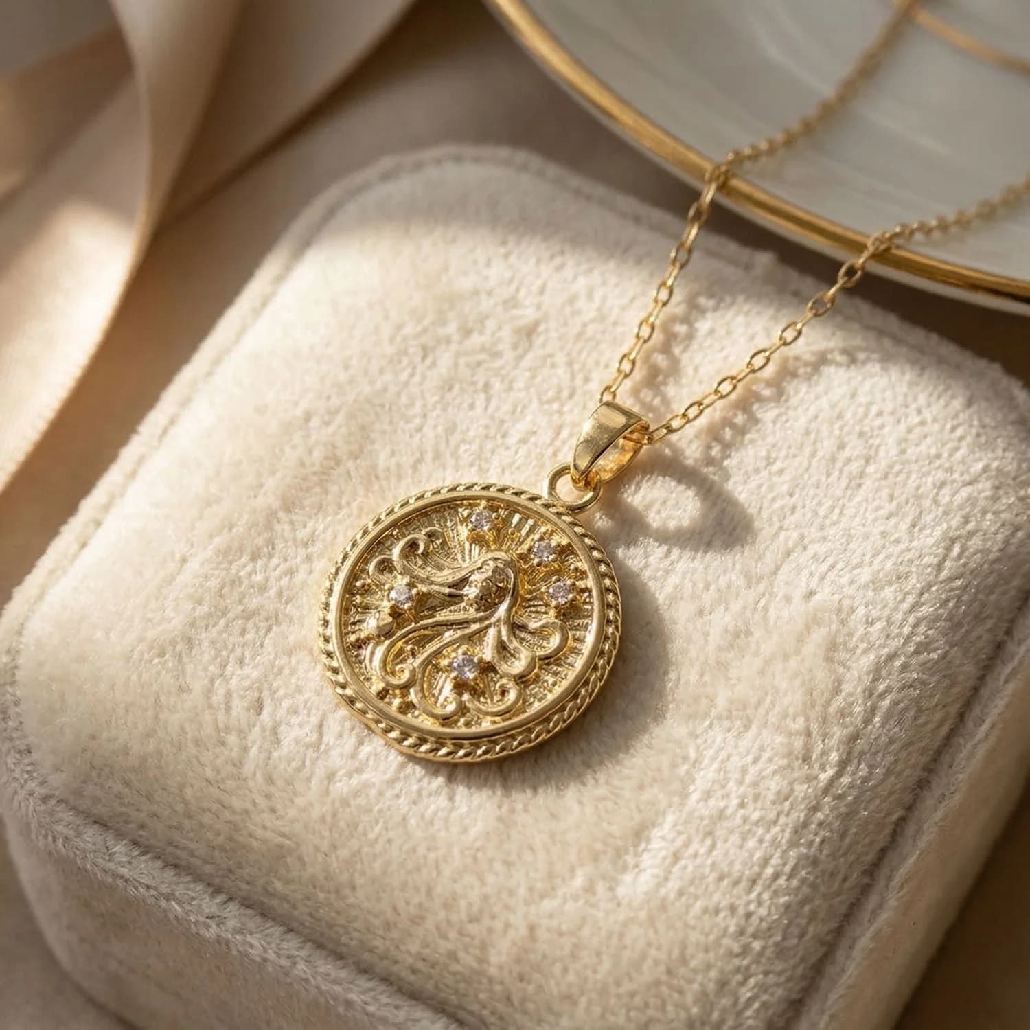 Virgo Gold Plated Zodiac Pendant Necklace – image 1