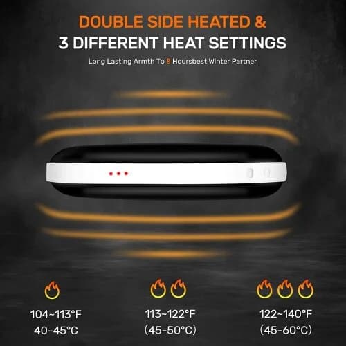 Winter Mini Hand Warmer with 2400mAh USB Rechargeable Power Black
