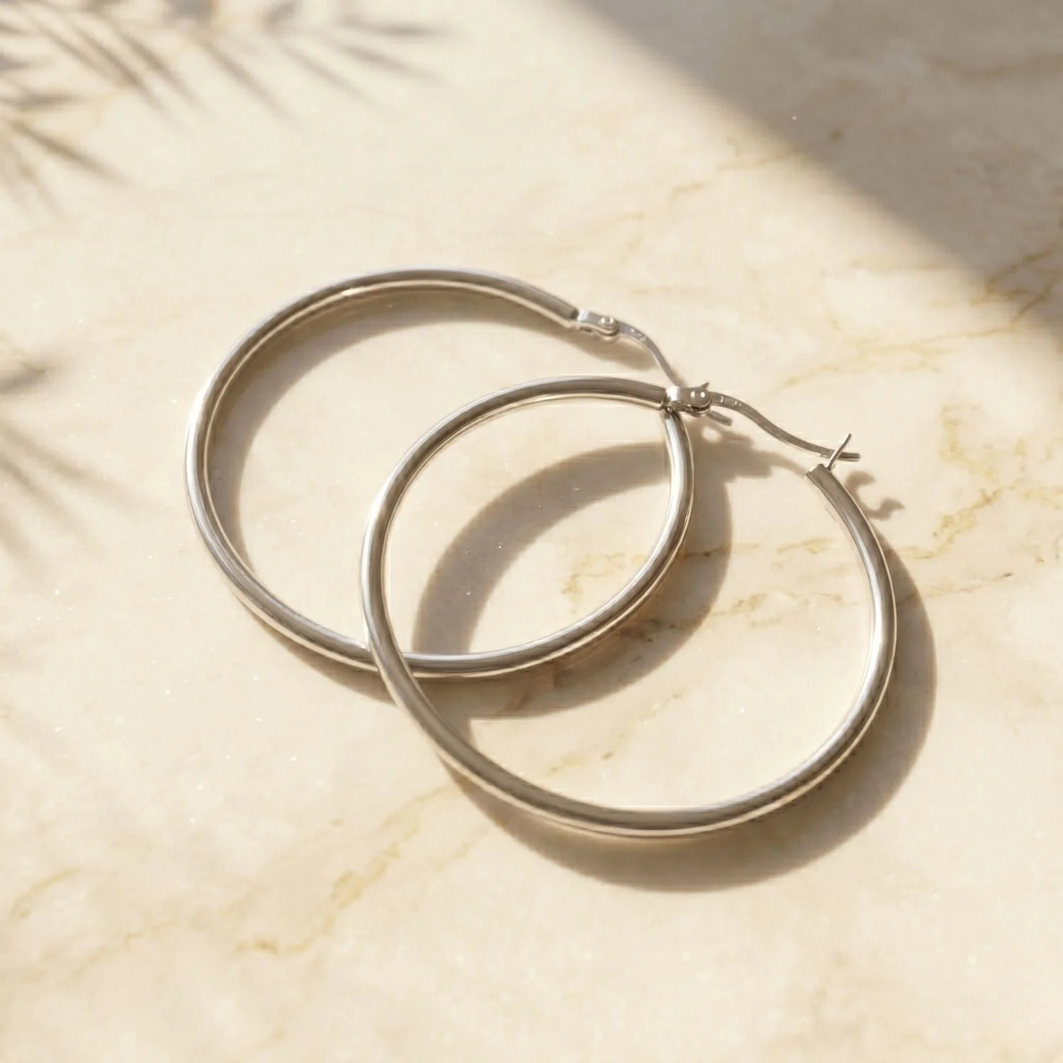 Sterling Silver Everyday Plain Hoop Earrings