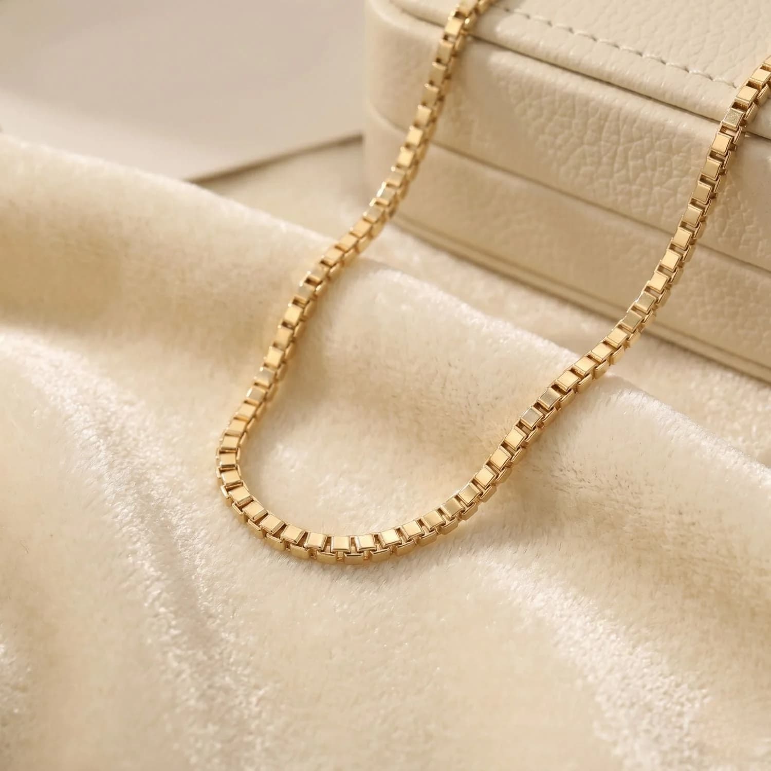 18ct Gold Filled Box Link Chain Necklace
