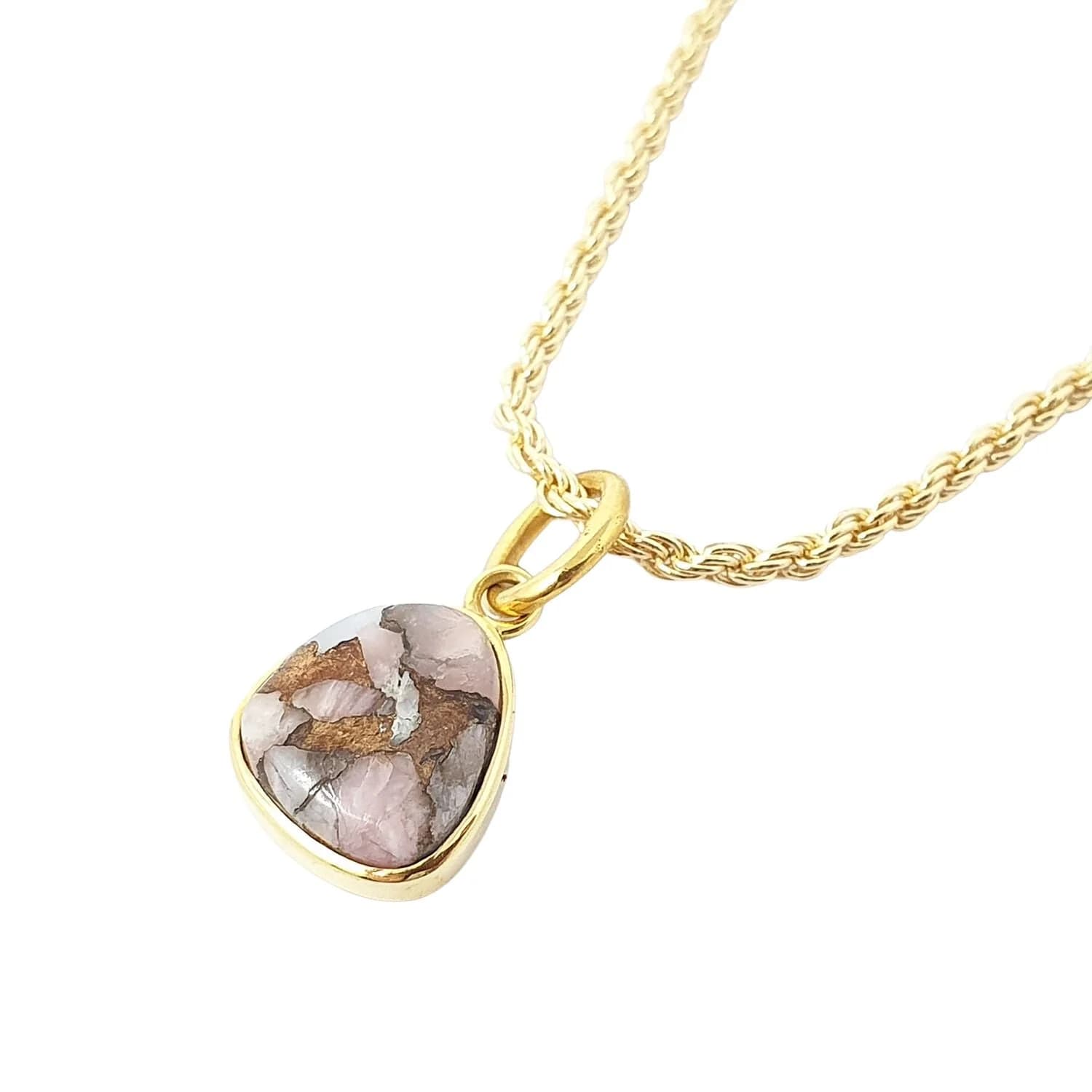 Statement Opal October Birthstone Gold Vermeil Pendant Rope Necklace