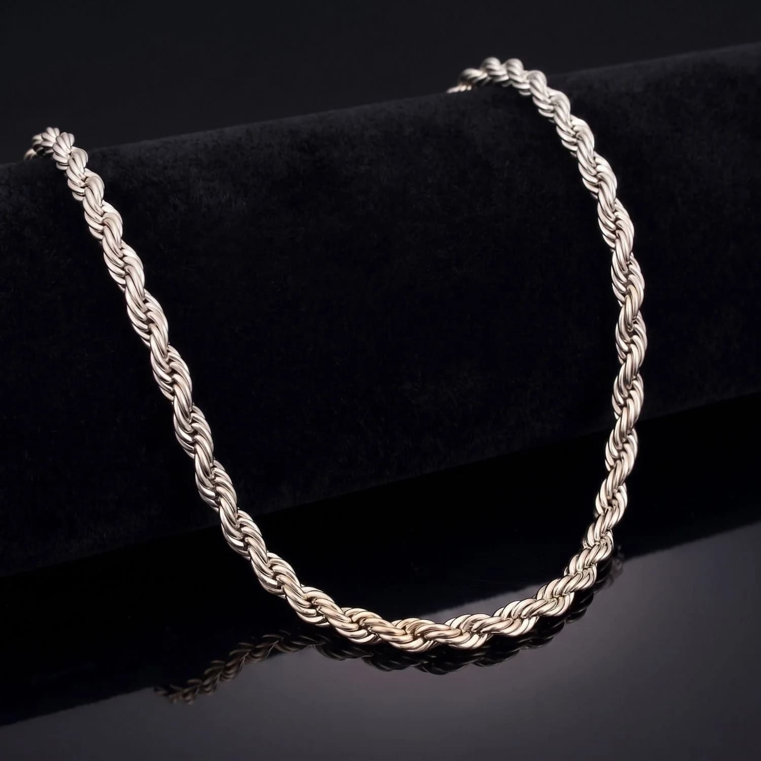 Silver Rope Chain Necklace For Men