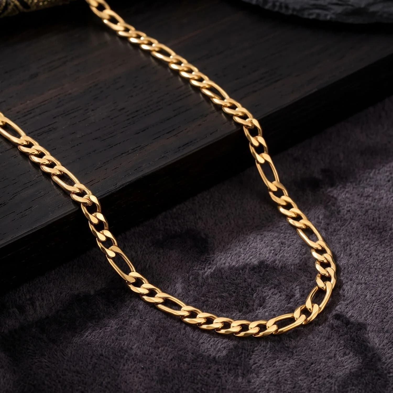 18ct Gold Plated Figaro Chain Necklace for Men