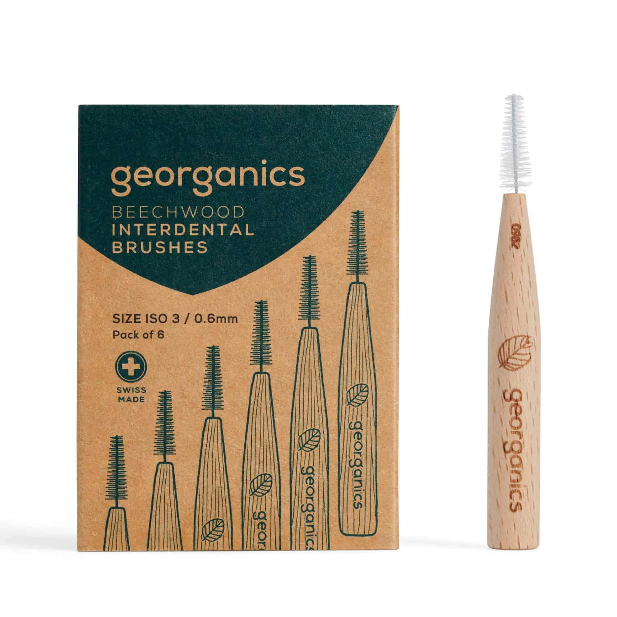 Beechwood Interdental Brushes - 6 units - ISO 3 (0.6mm)