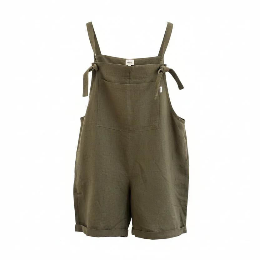Linen Dungaree Shorts – image 1