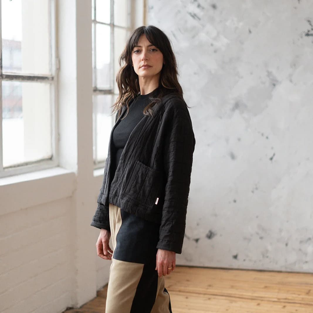 Elly Padded Cardigan Black – image 1