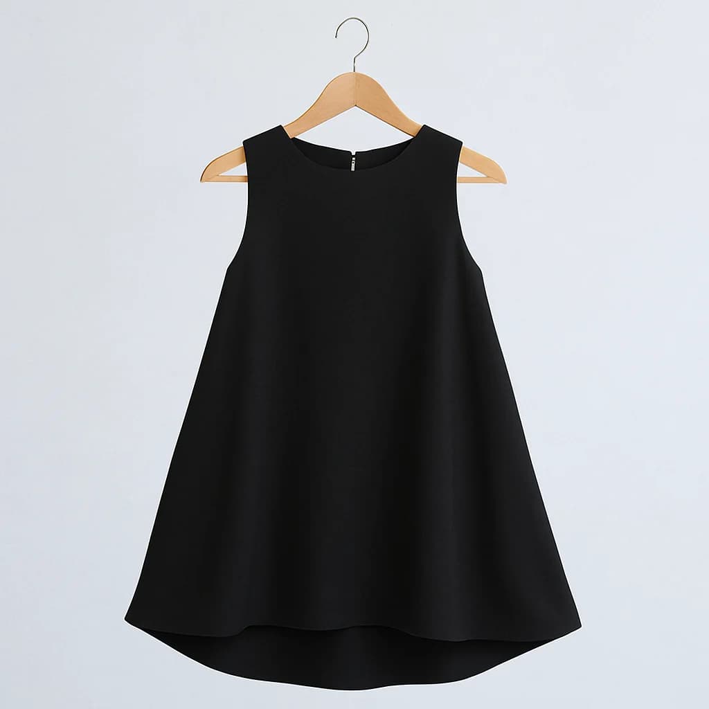 Madeline A-Line Little Black Dress in Tencel Linen Mix
