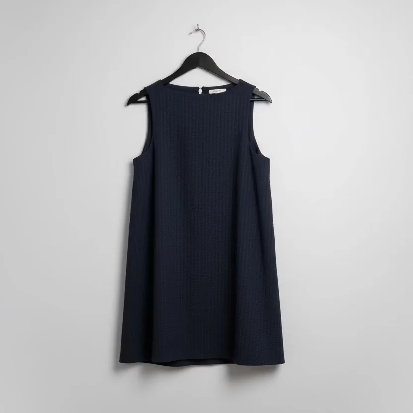 'Madeline' Seersucker navy dress - M