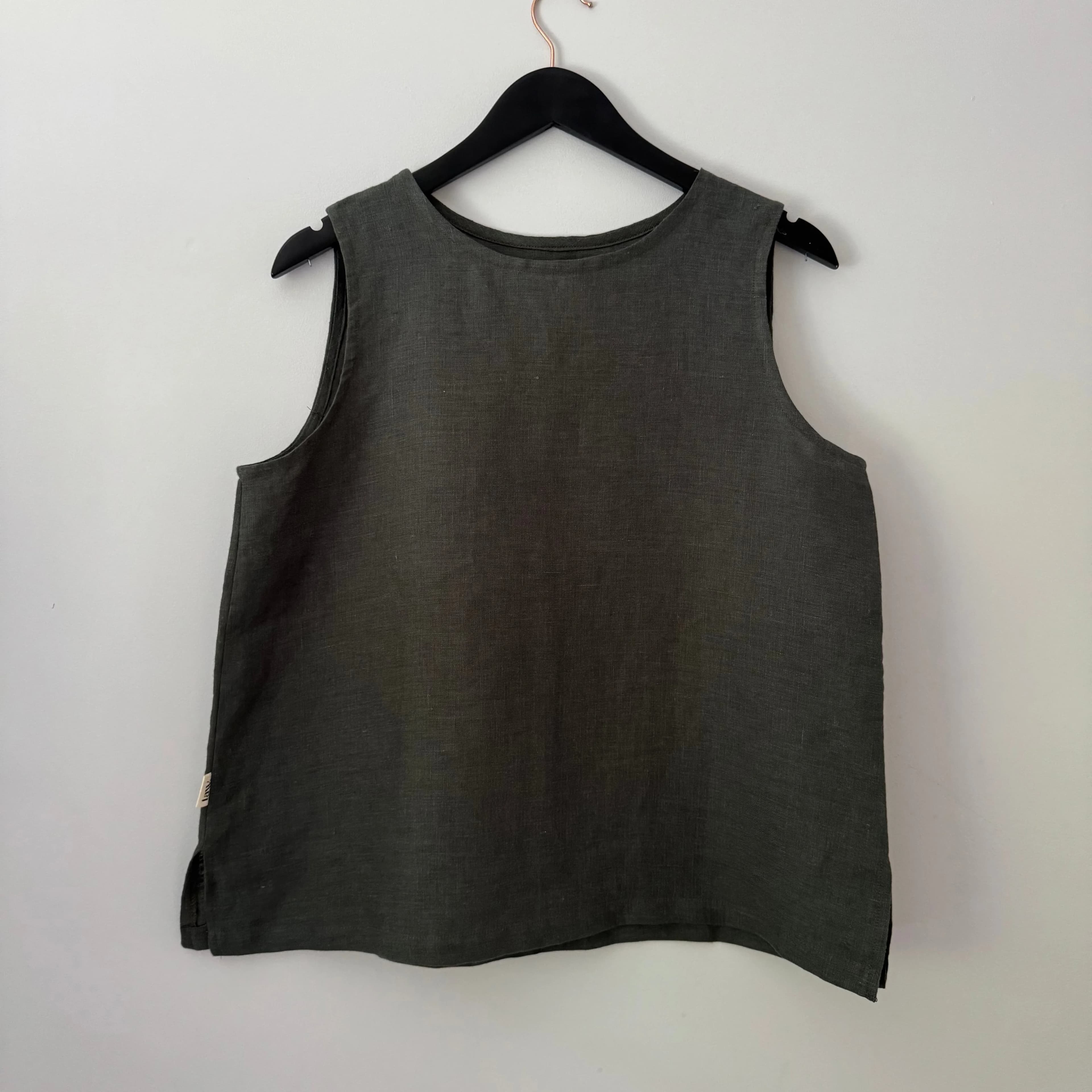 'Alison' Sleeveless linen top - Ready to Ship