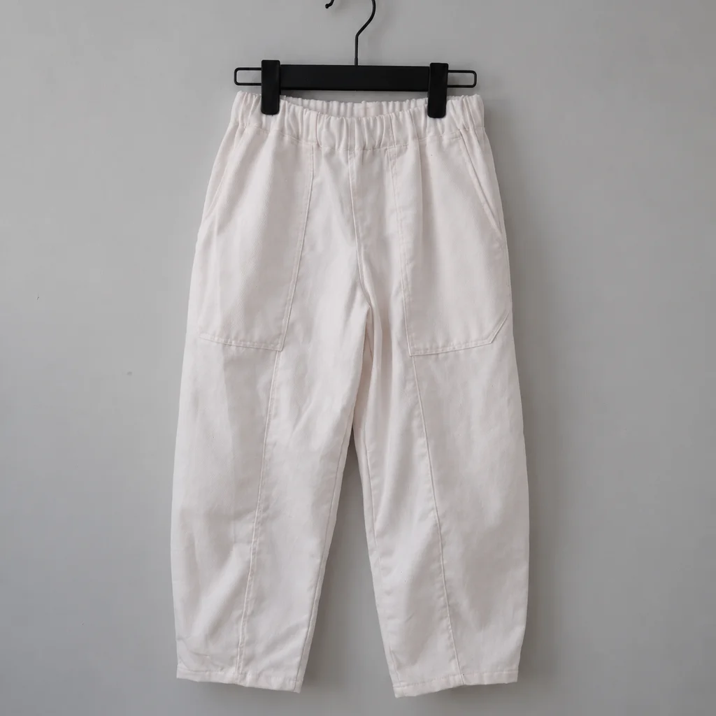 Willow White Canvas Barrel Jeans – image 1