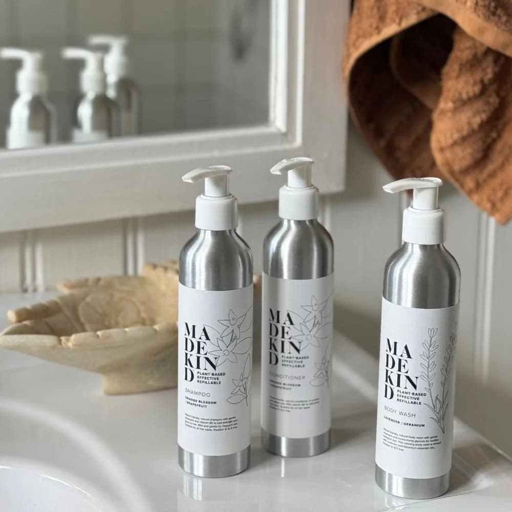MadeKind Everyday Hair & Body Set - Natural Body Wash, Shampoo & Conditioner