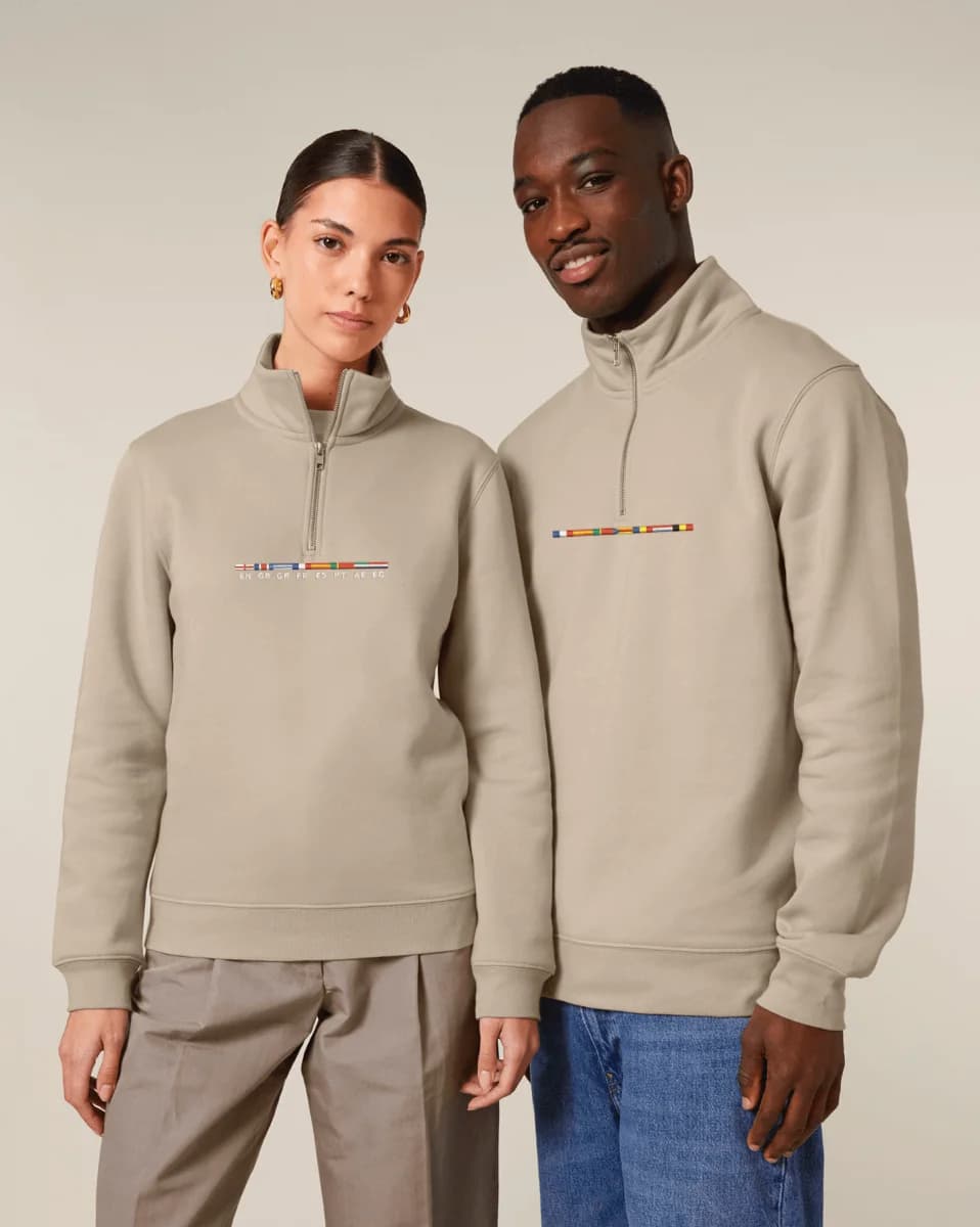 Custom Trip Quarter Zip | Relaxed Fit | 15% Recycled Plastic / 85% Organic Cotton.