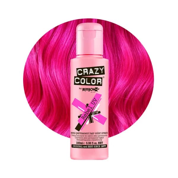 Rebel UV (Neon Pink) - Semi-Permanent Hair Dye - Crazy Color