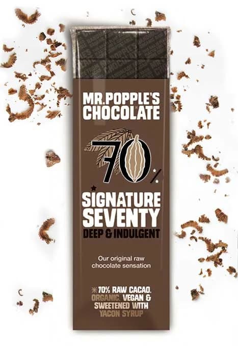 SIGNATURE SEVENTY - 70% Raw Cacao – Yacon Sweetened Dark & Creamy Chocolate Bar