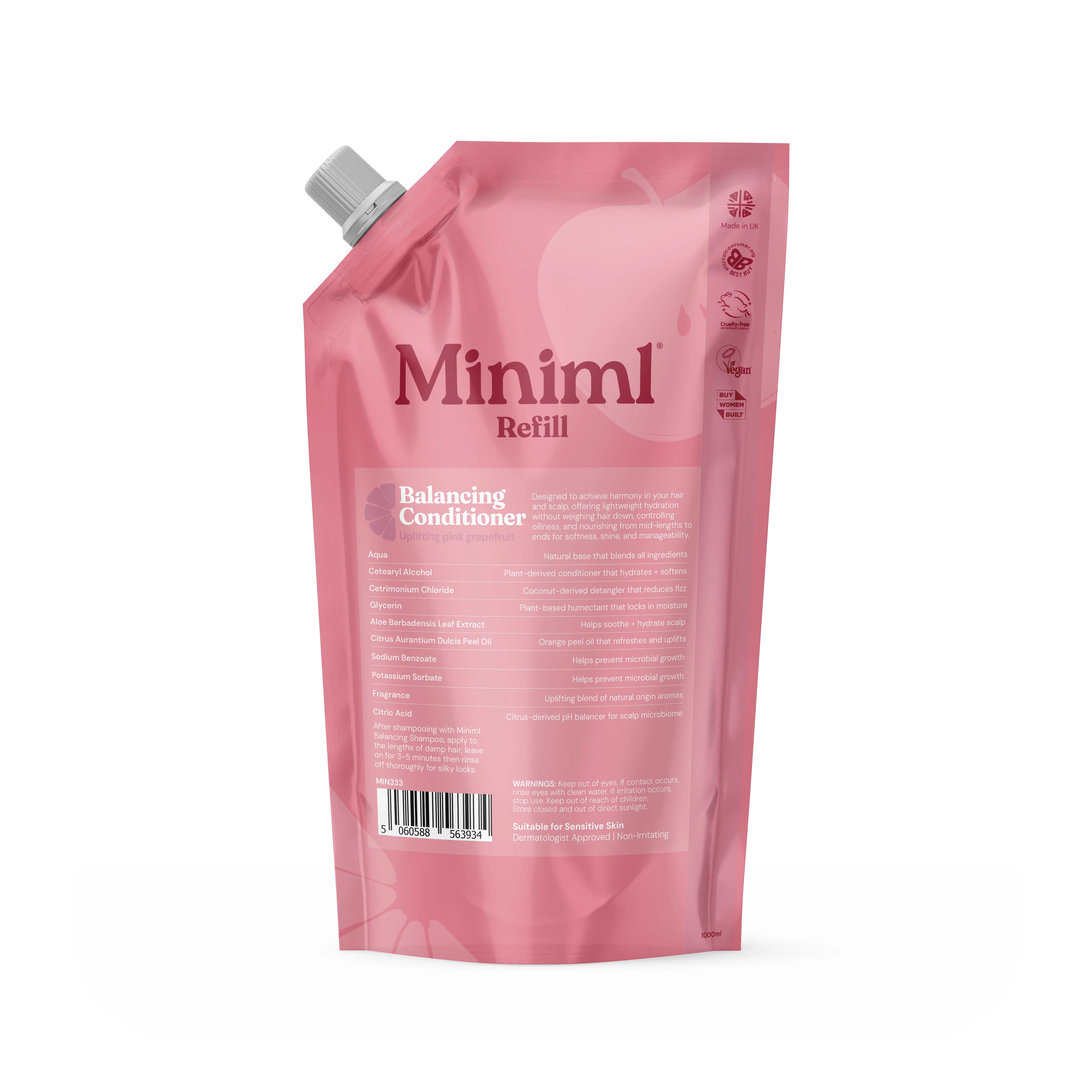 Balancing Conditioner - Pink Grapefruit + Aloe Vera - 1L Refill