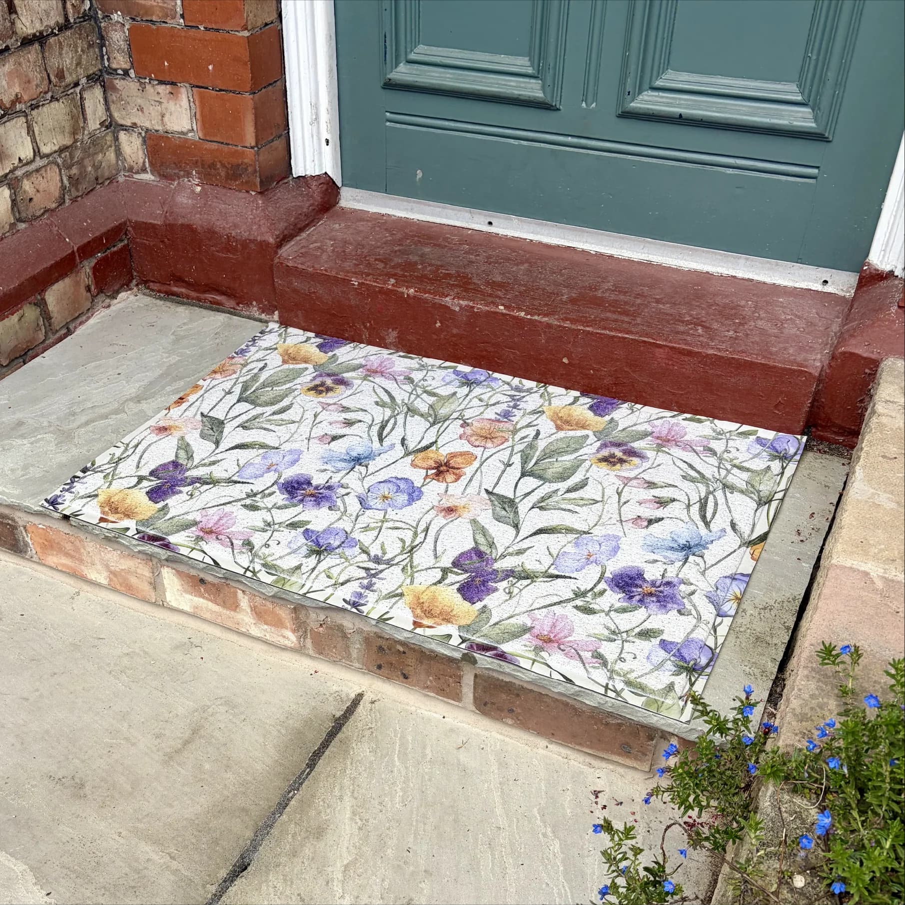 Watercolour Wild Flowers Doormat (70 x 40cm)