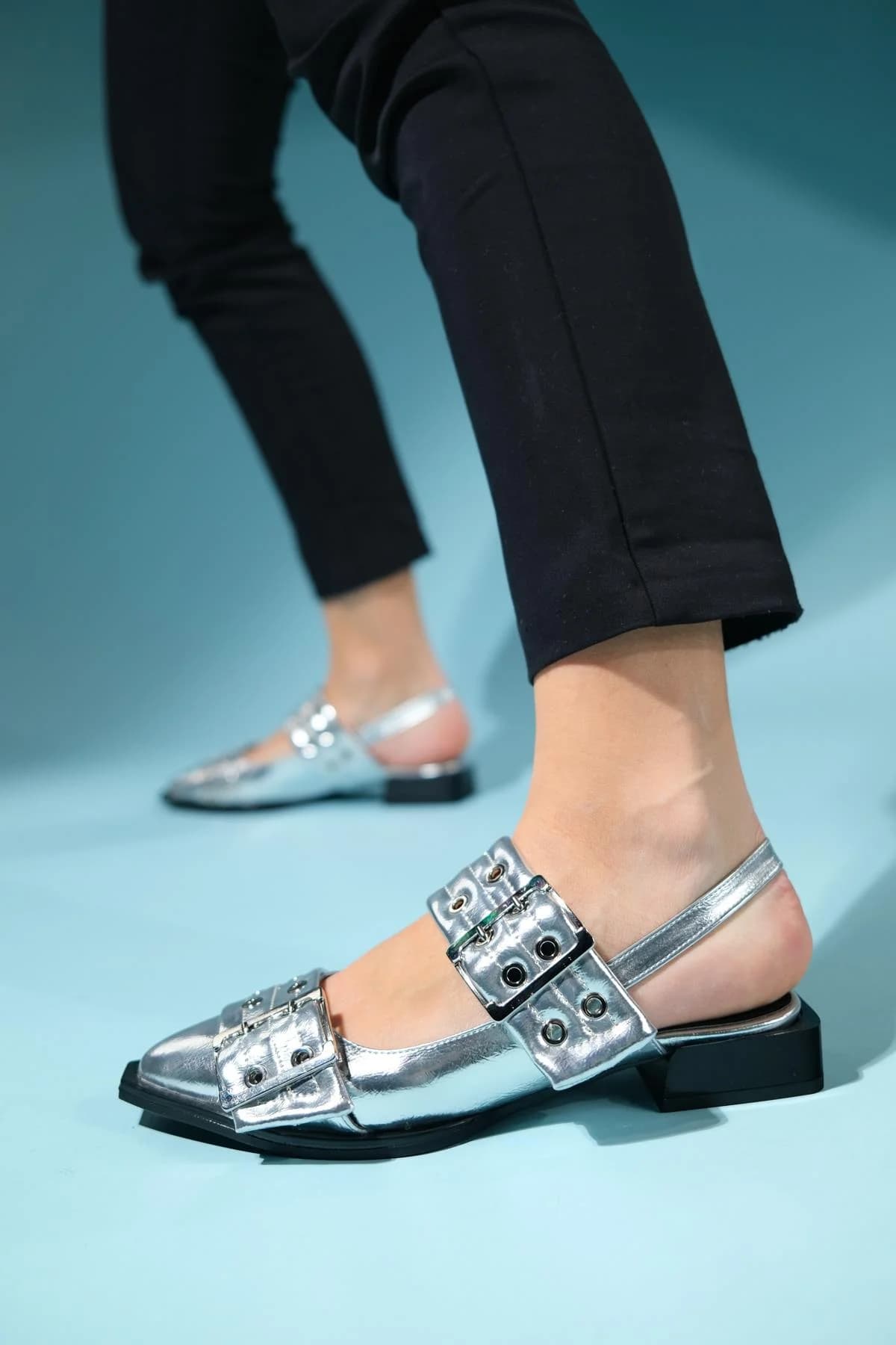 Paloma Silver Buckle Sandal – image 1