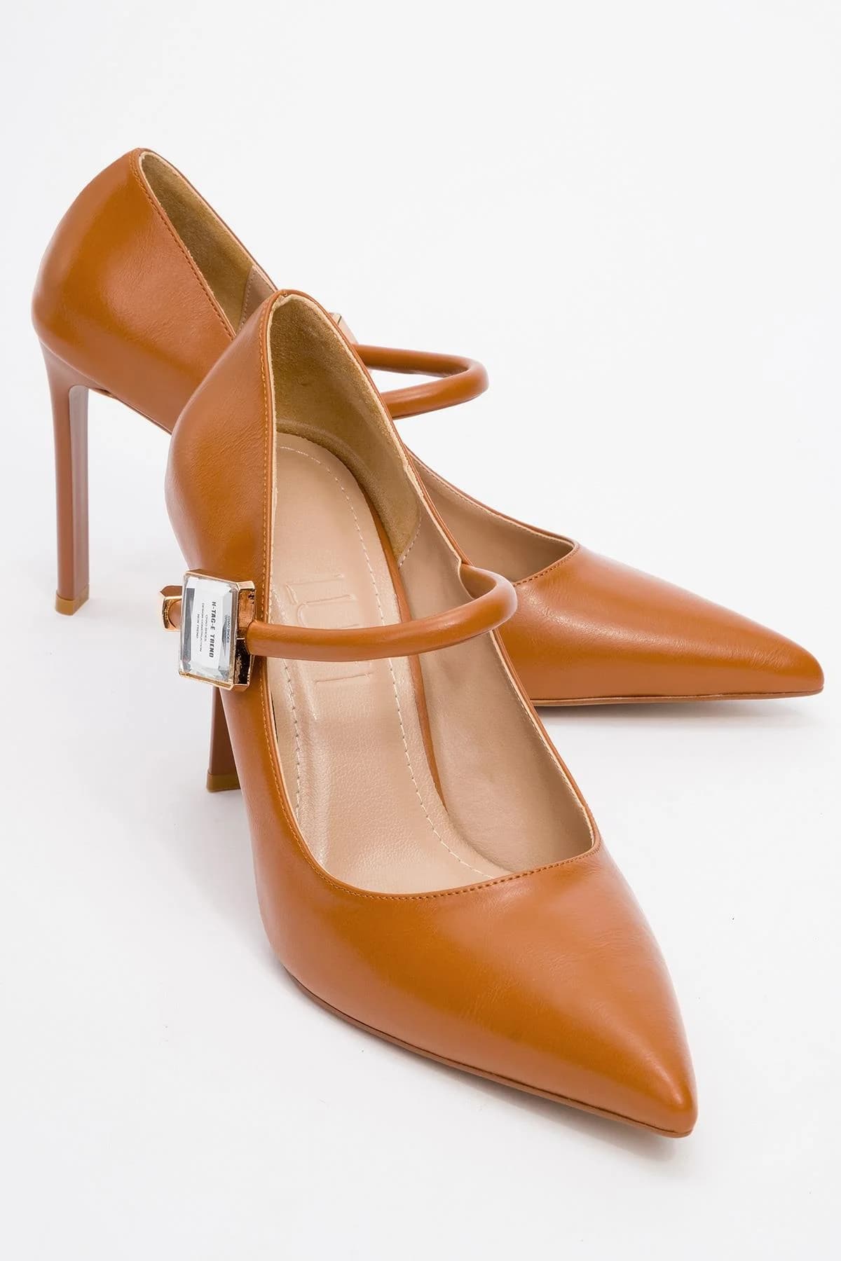 Pattaya - Cognac Stone-Embellished Stiletto Pump (Women)