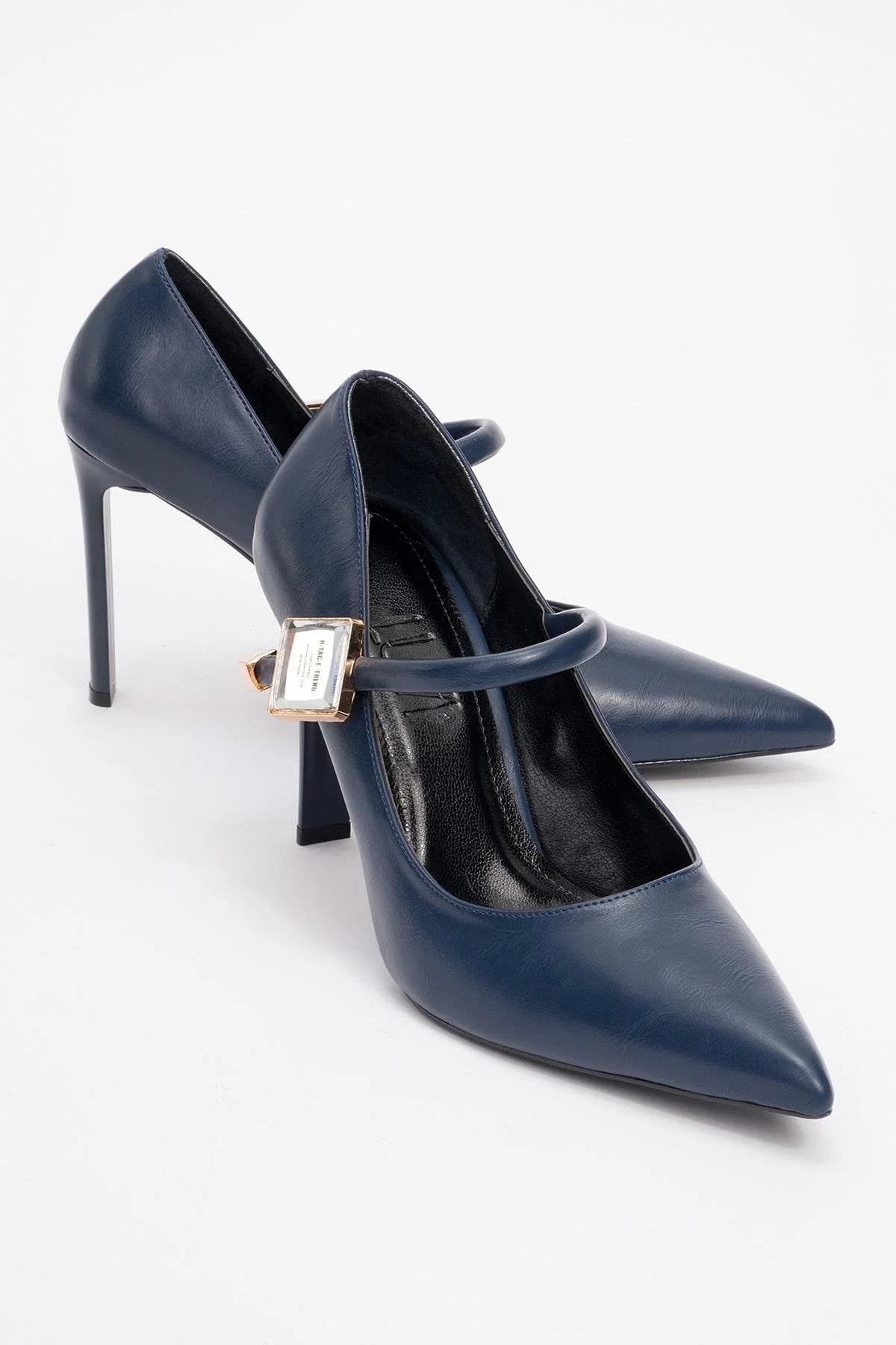 Pattaya - Navy Stone-Embellished Stiletto Pump (Women)