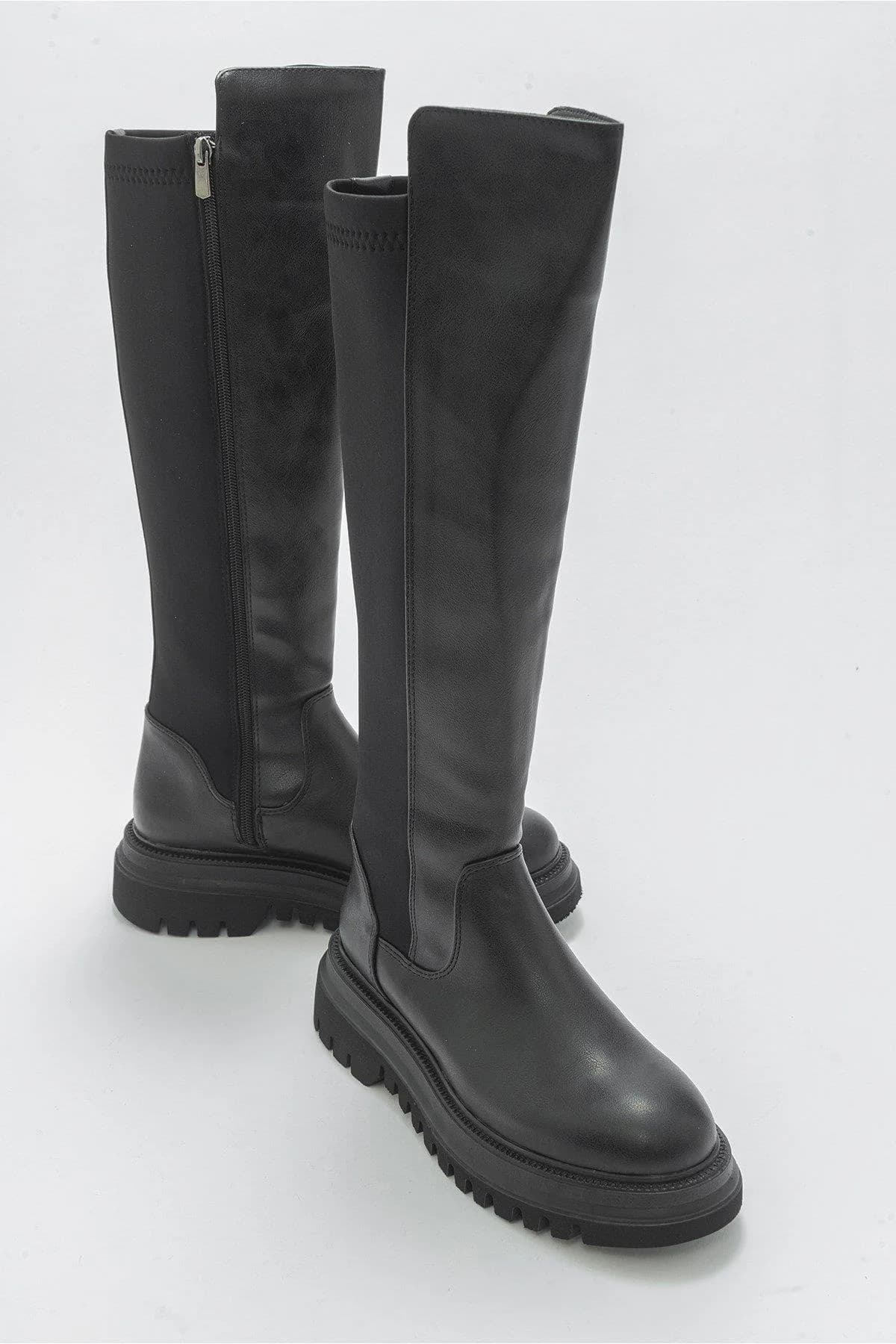 Paul - Black Stretch Detail Boot (Women)