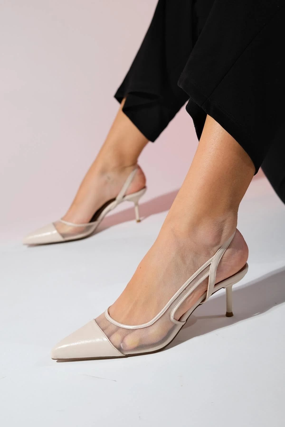 Ravenna Beige Pointed Toe Backless Stiletto – image 1