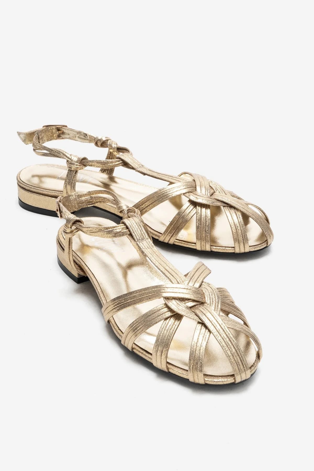 ROSSE - Gold Block Heel Sandal (Women)