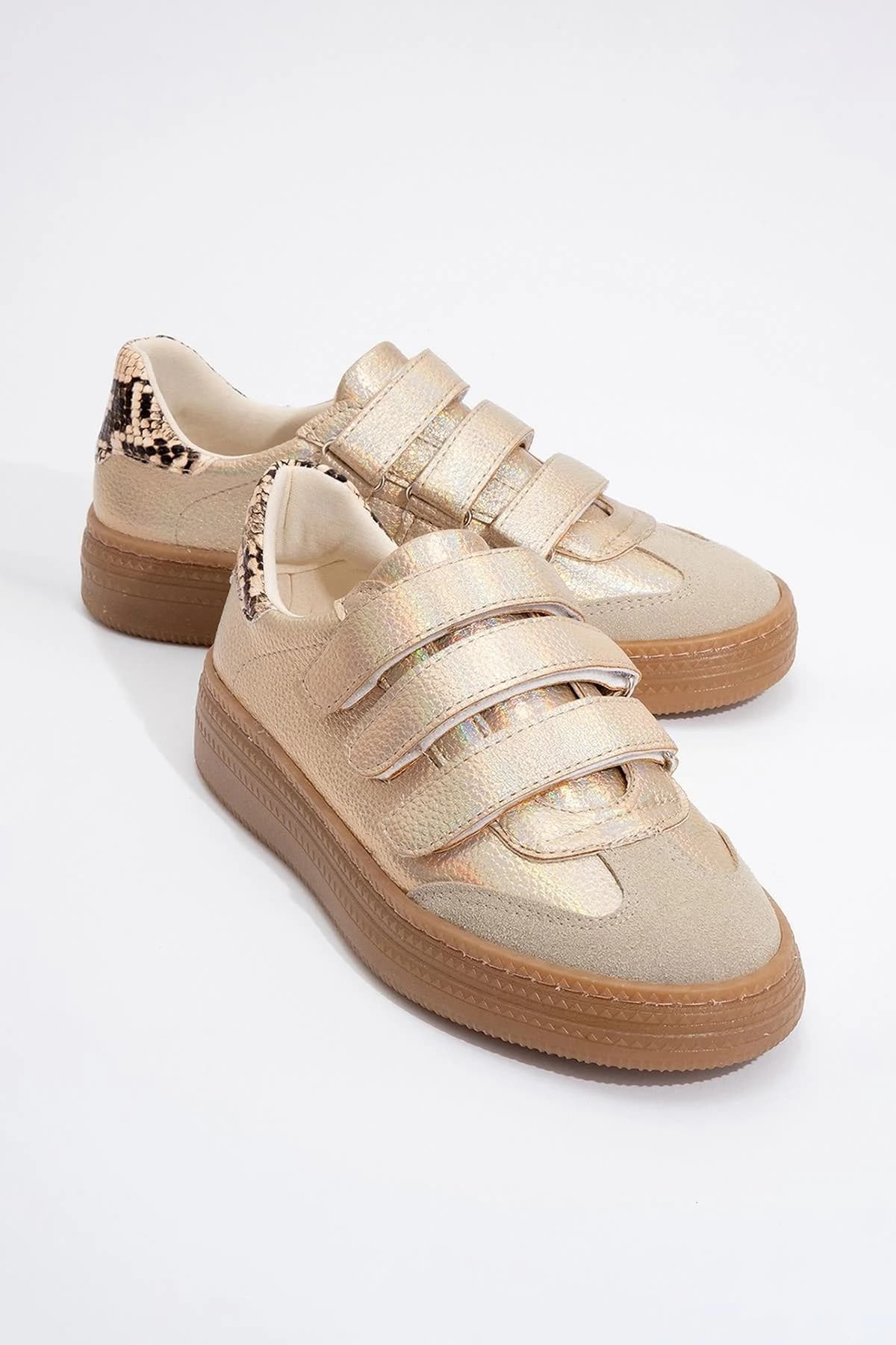 Salva - Gold Patterned Velcro Sneaker (Women)