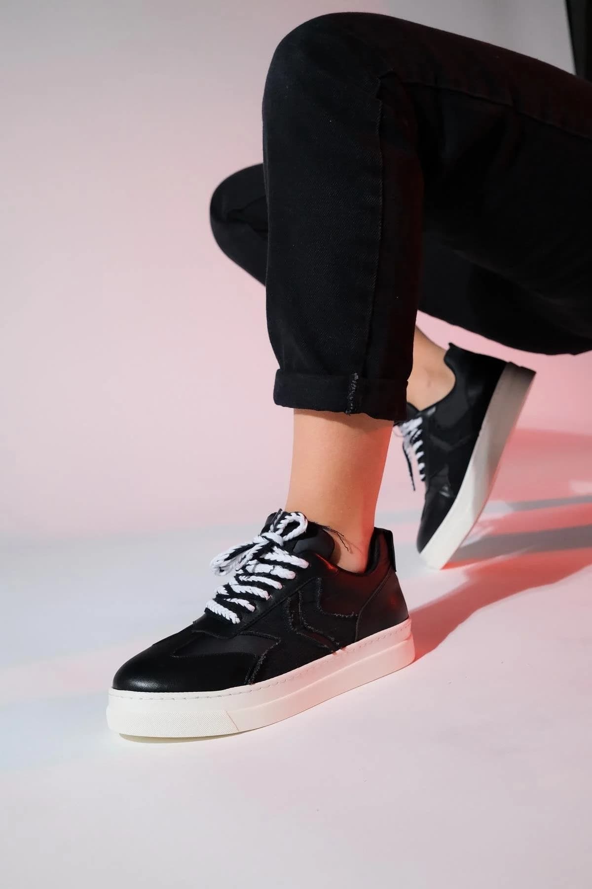 Sande Black Denim Detail Sport Sneaker – image 1