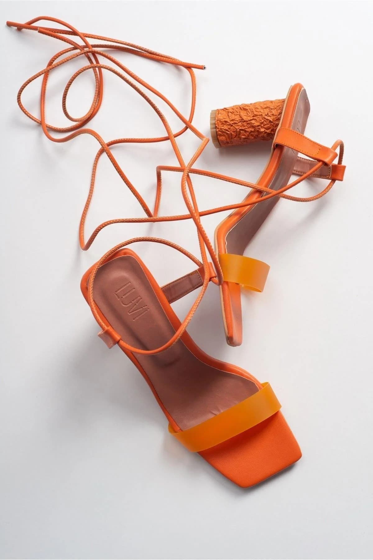 Tanya - Orange Block Heel Sandal (Women)