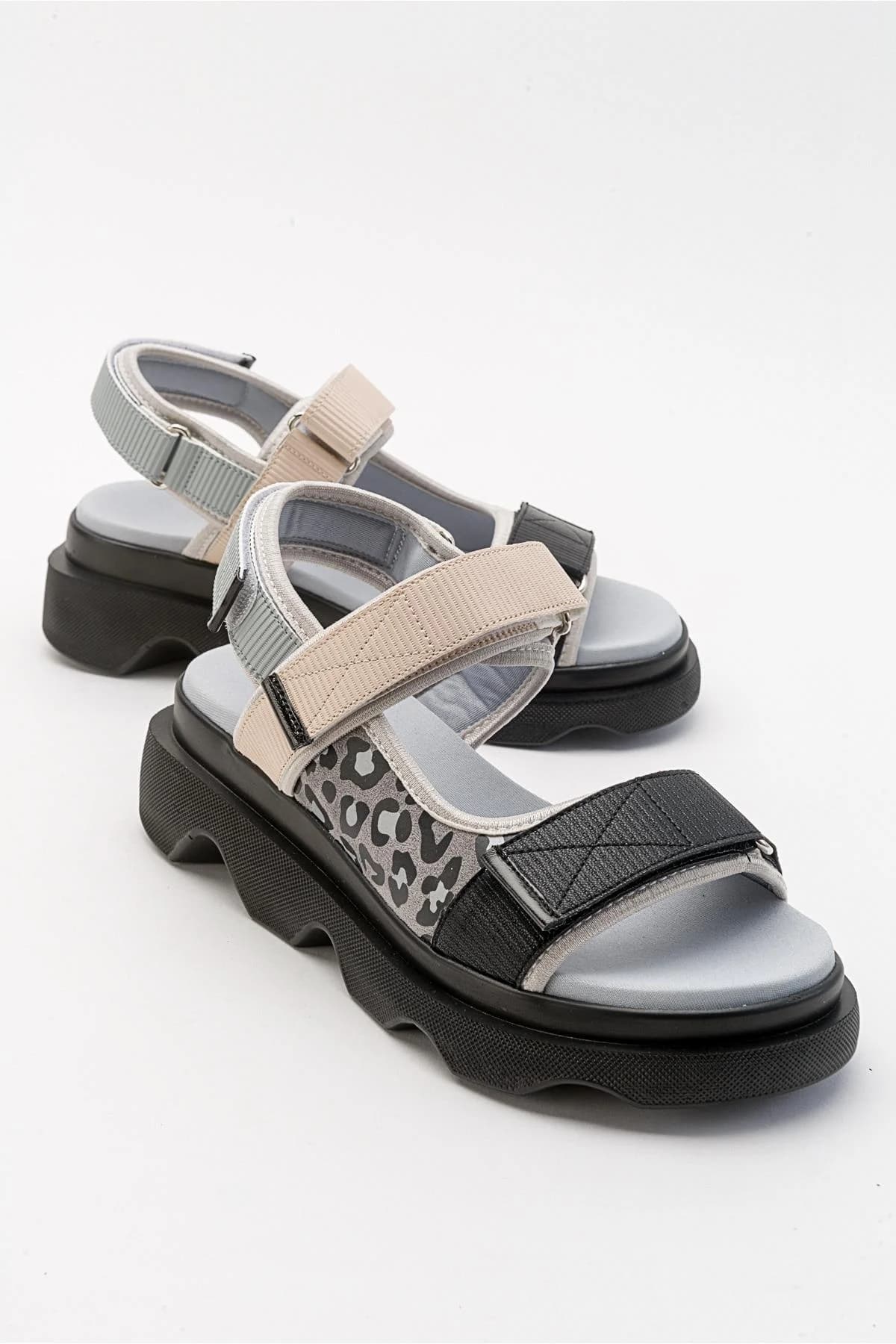 Tedy Black-Grey Patterned Sandal – image 1