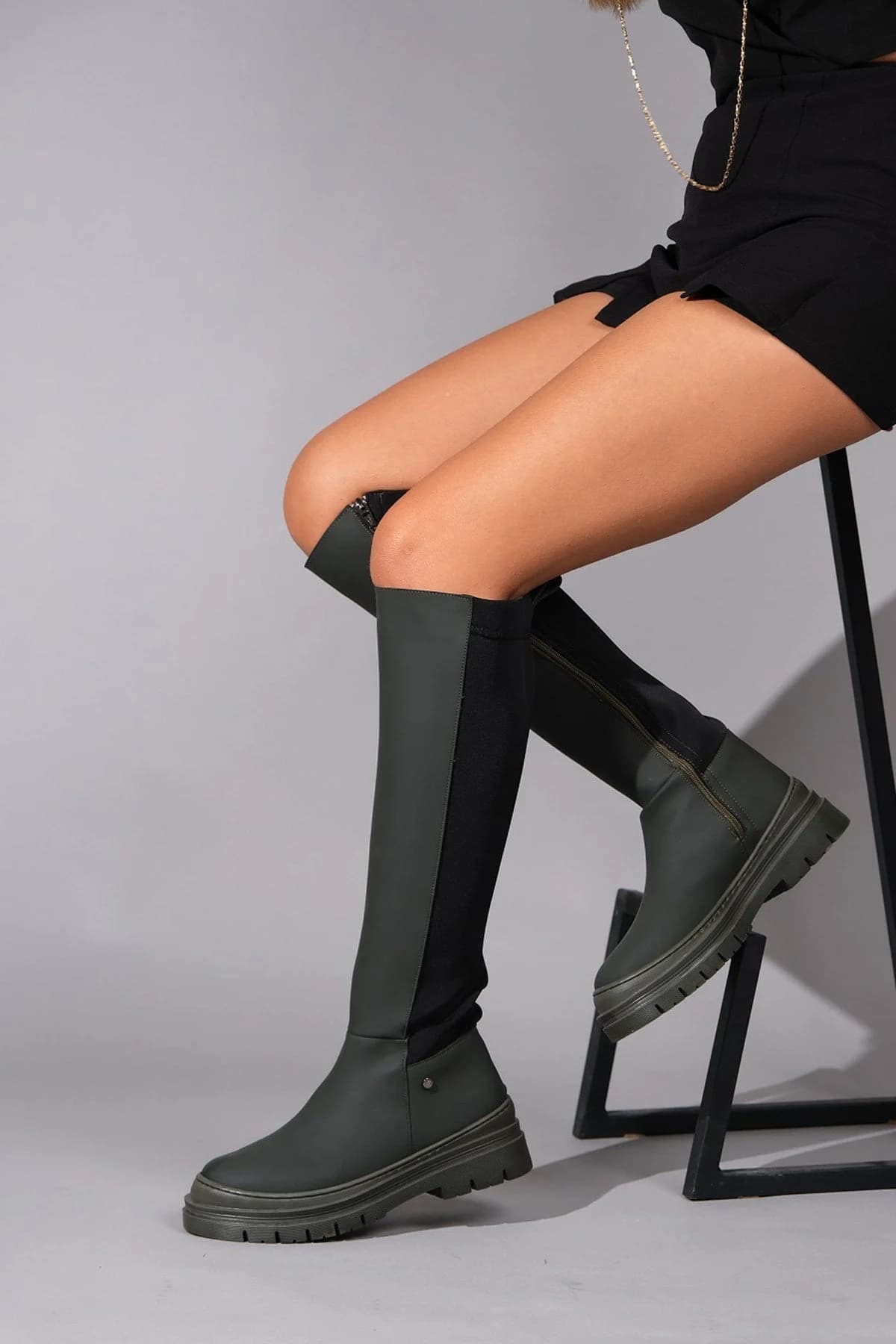 Torvi Khaki Knee-High Boot – image 1