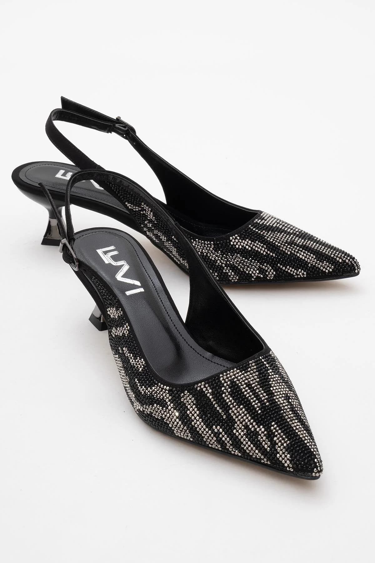 Black Jewel-Accented Satin Dress Shoe – image 1