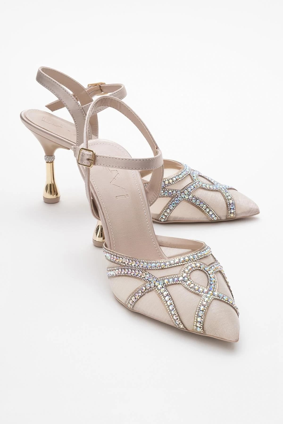 Volby - Beige Embellished Evening Shoe (Women)