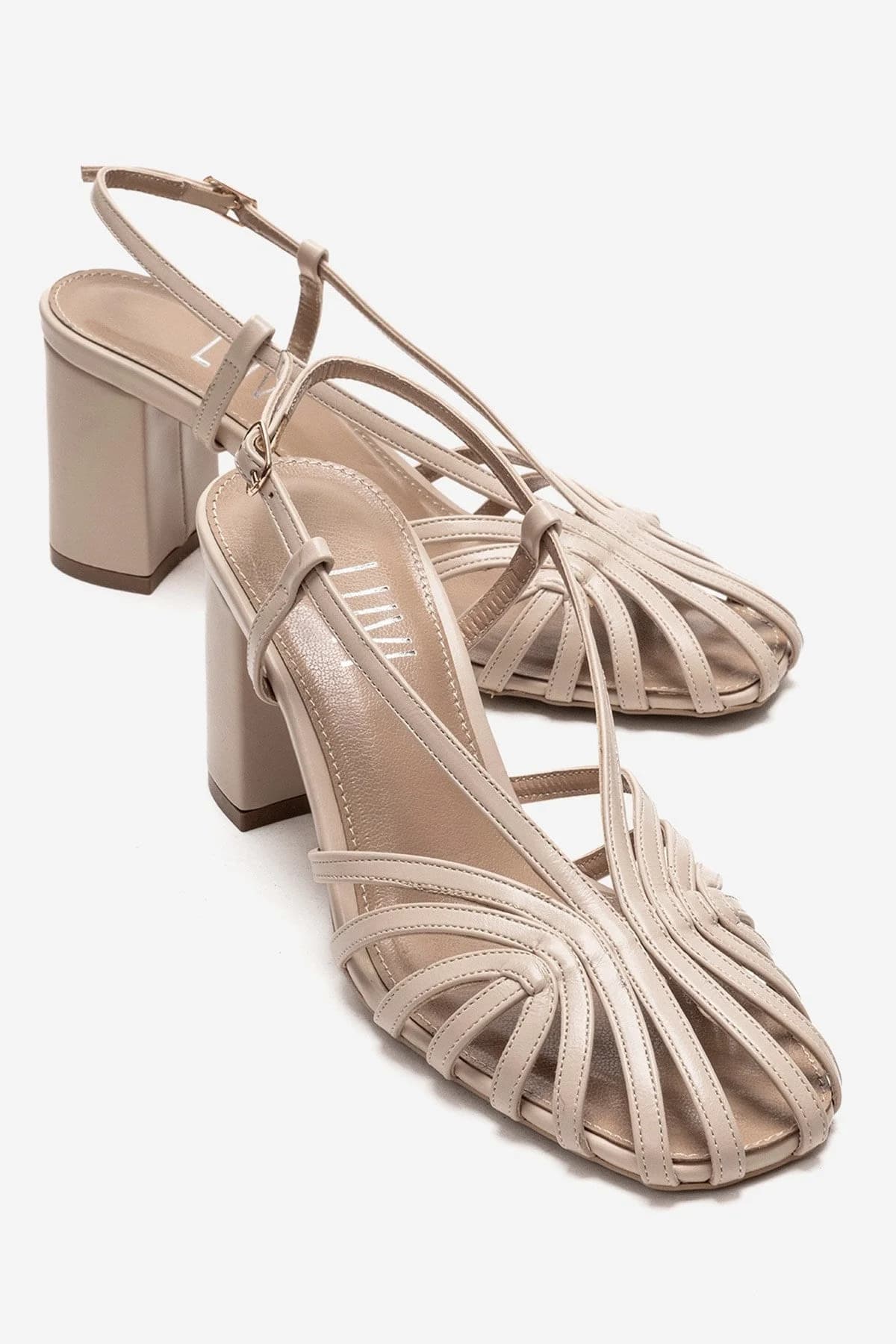 WILDA - Beige Block Heel Shoe (Women)