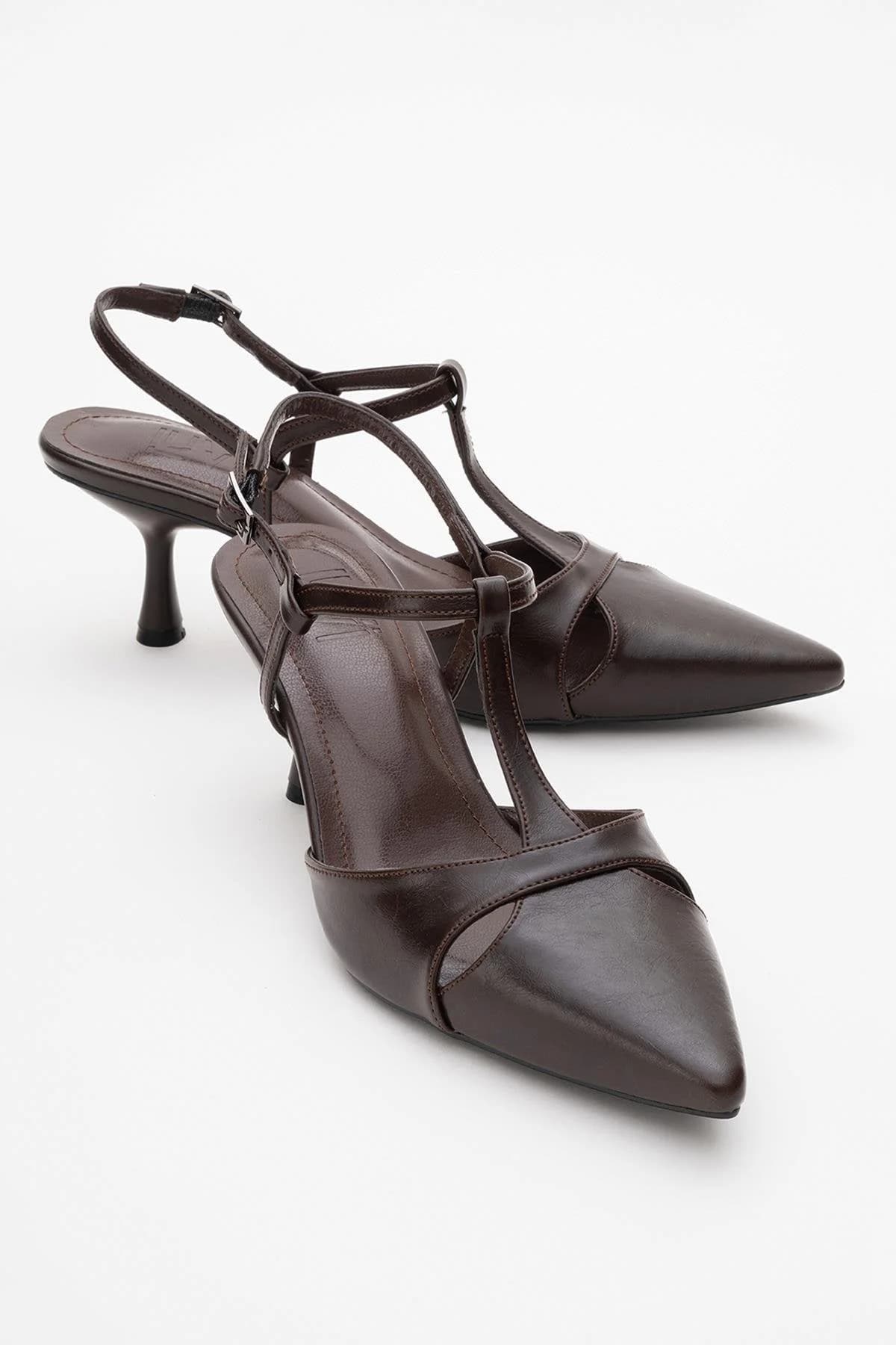 Abelia - Brown Stiletto Heel Shoe (Women)