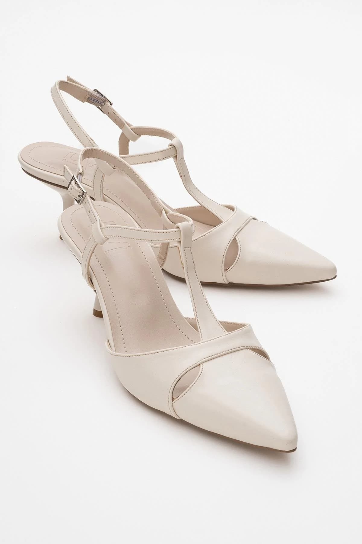 Abelia - Off-White Stiletto Heel Shoe (Women)