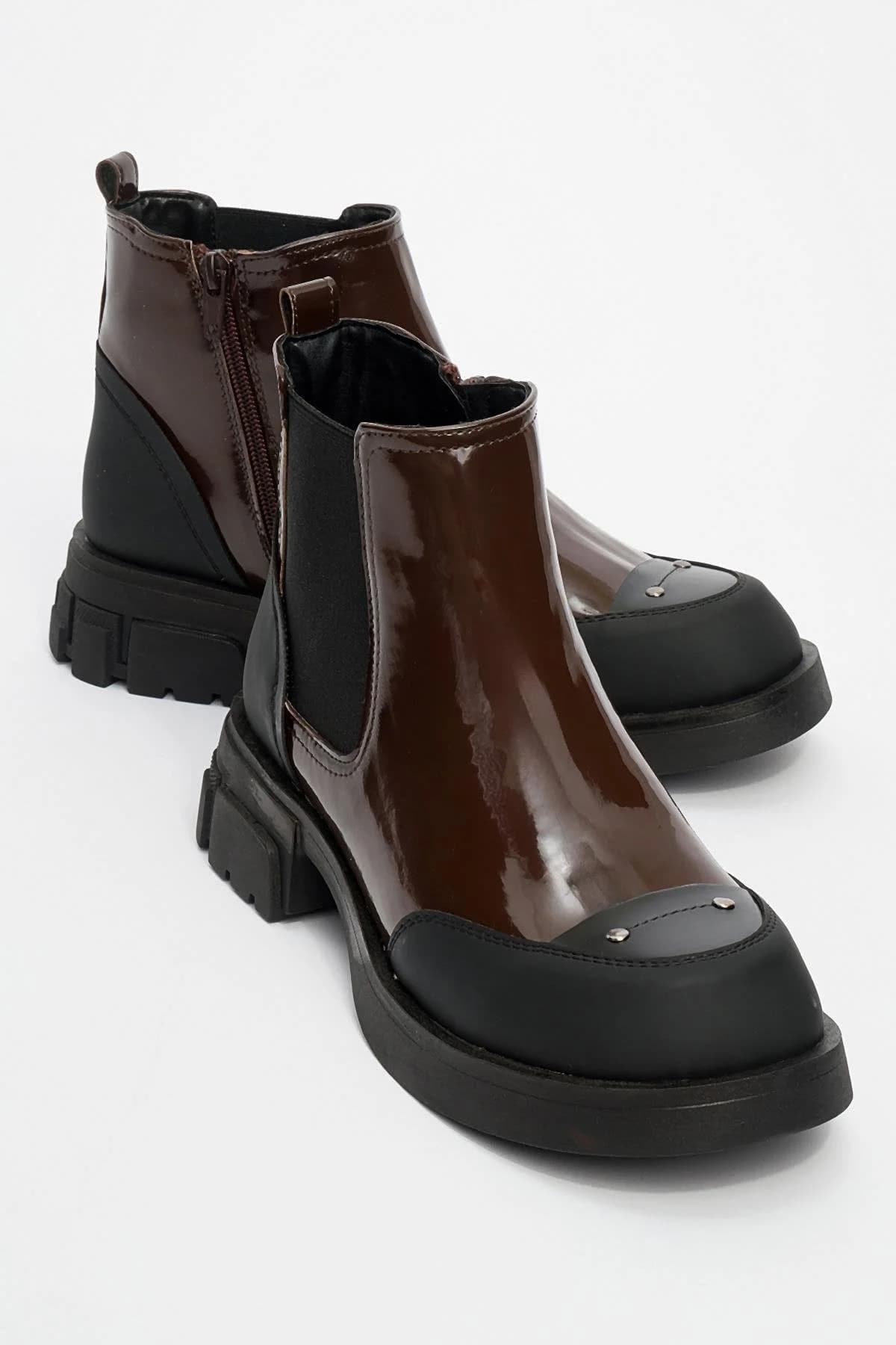 Albia - Cognac Zippered Elastic Boot (Women)