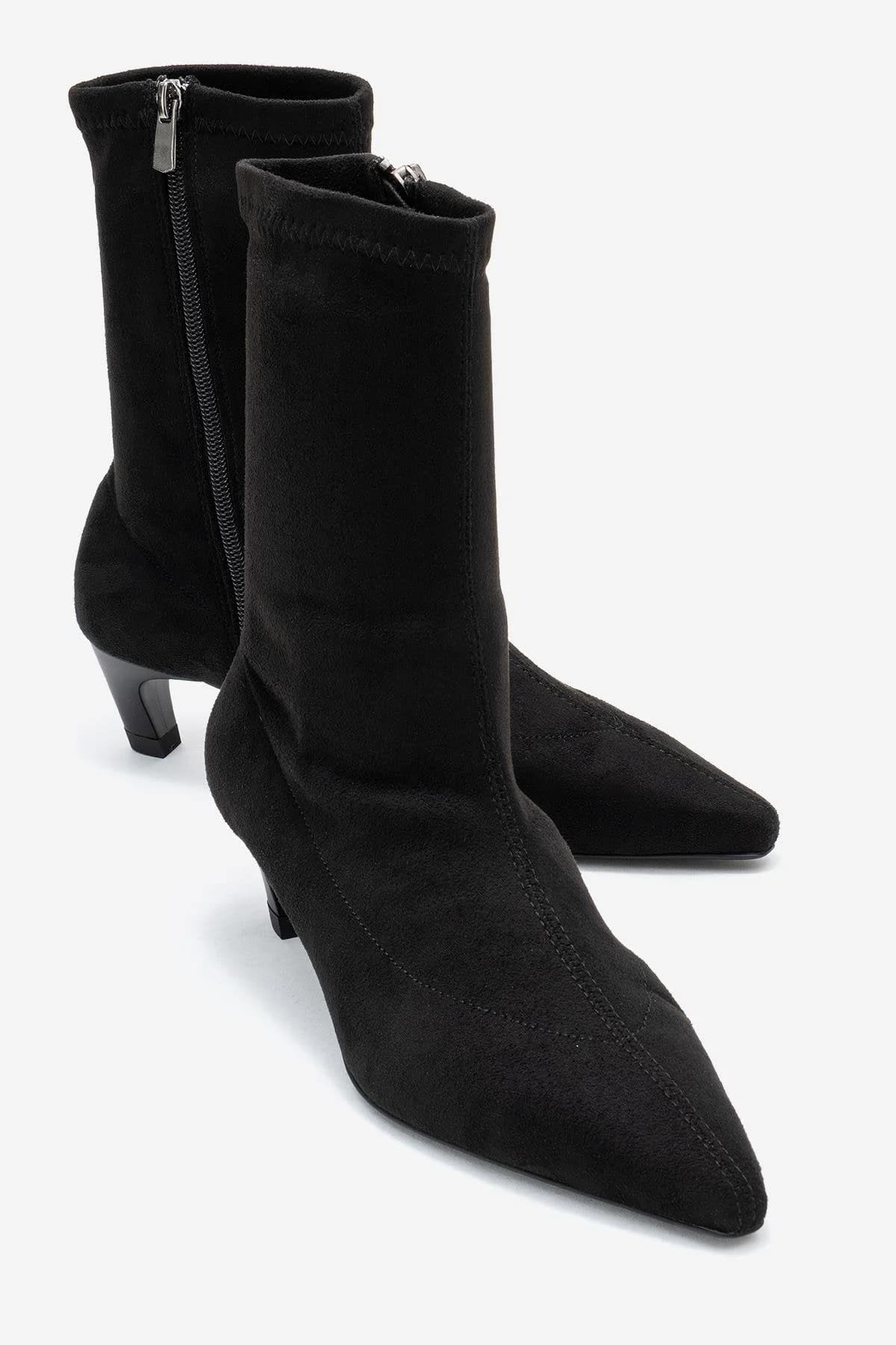 Alora Black Stretch Short Heel Boot – image 1