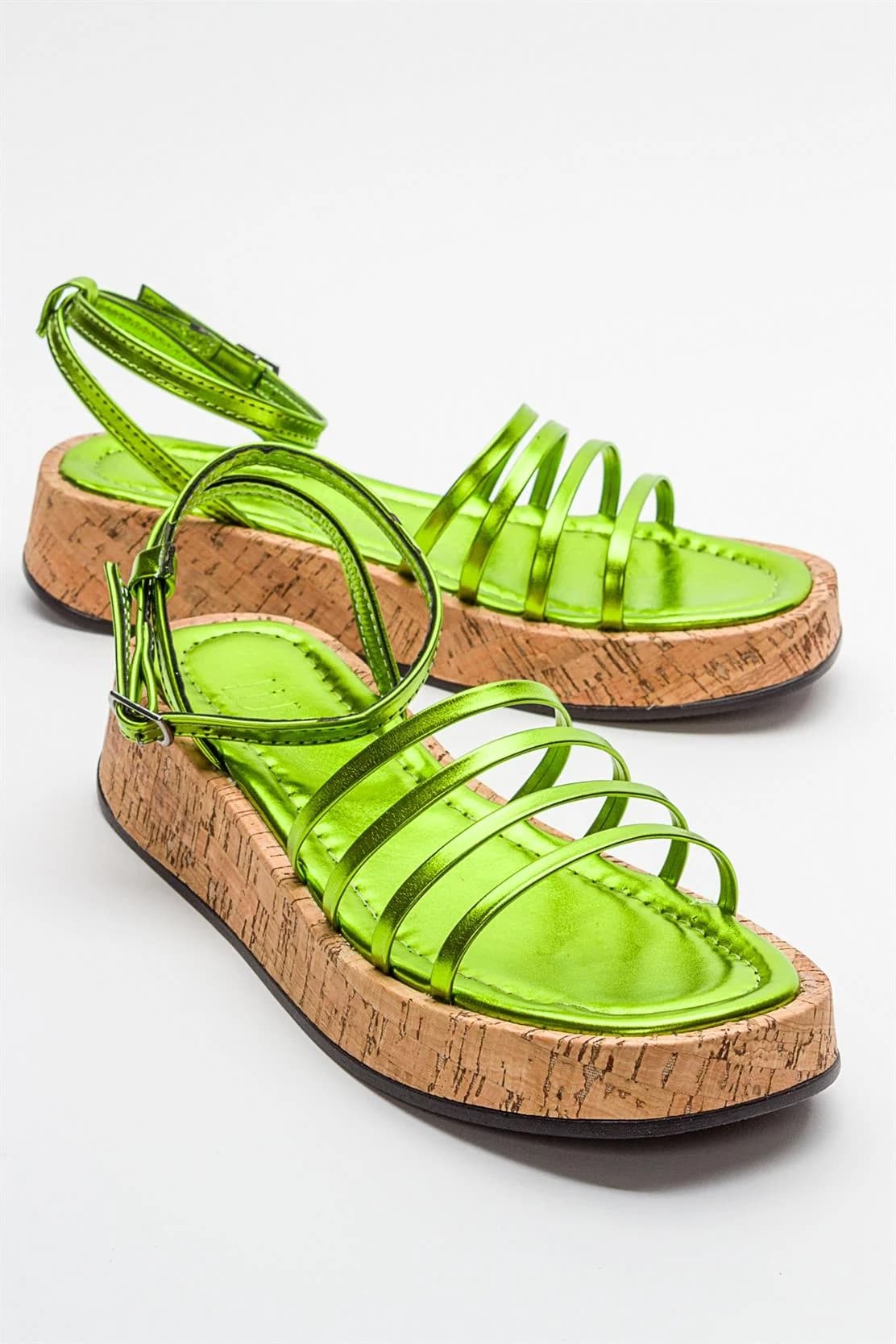 Angela - Metallic Green Sandal (Women)