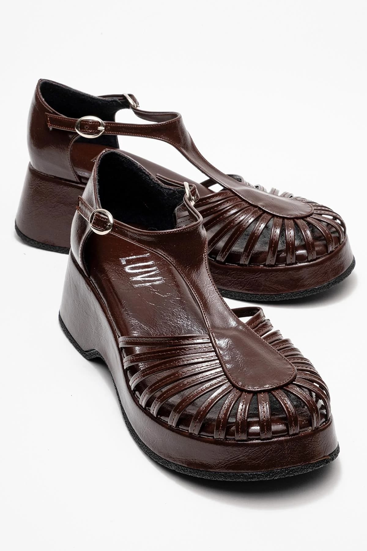 Aniel - Brown Wedge Heel Sandal (Women)