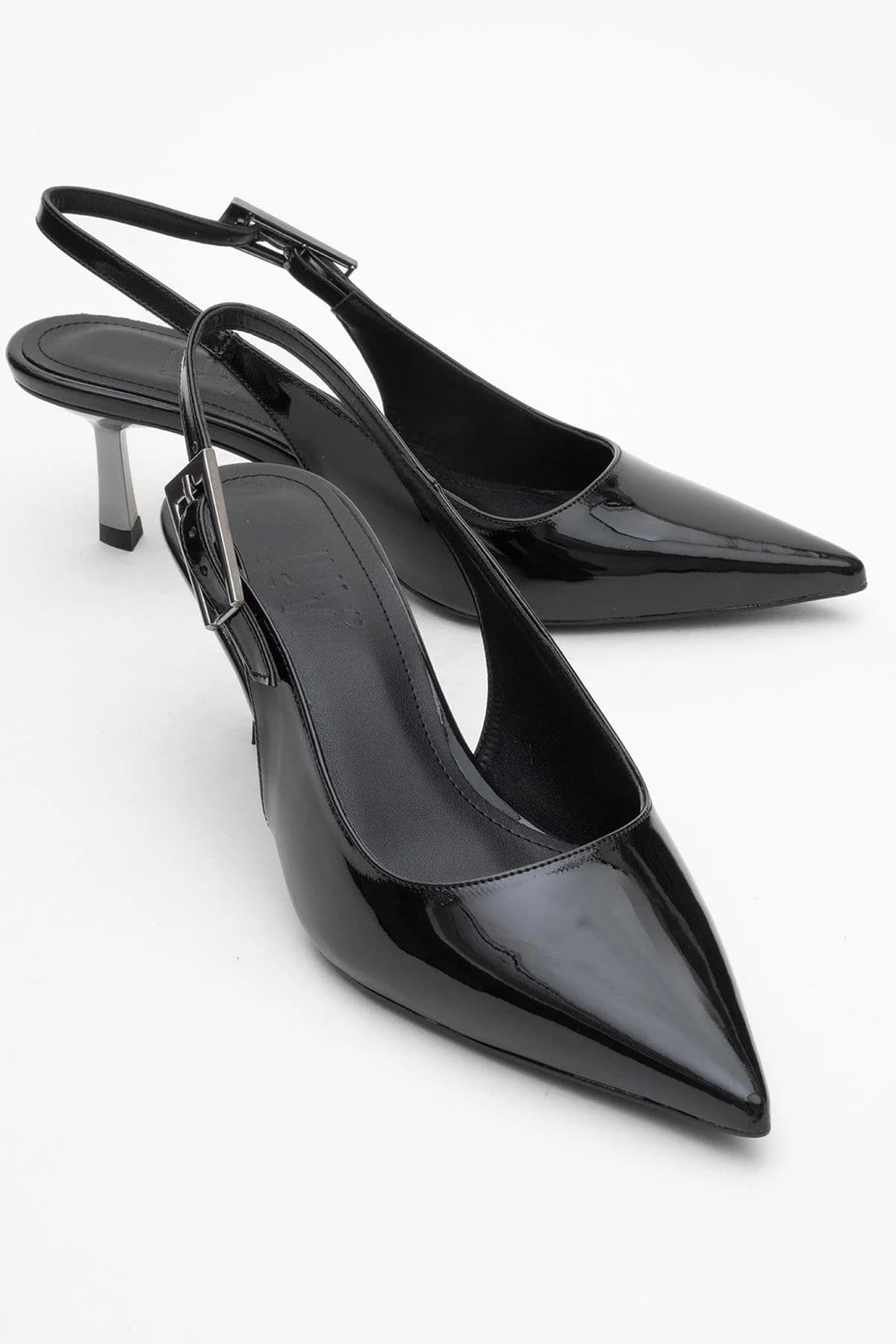 Arty - Black Patent Slingback Heeled Shoe (Women)