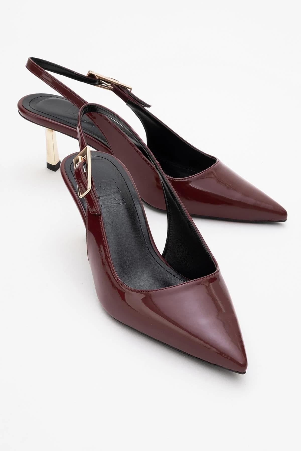 Arty - Burgundy Patent Pointed Toe Slingback Stiletto (Women)