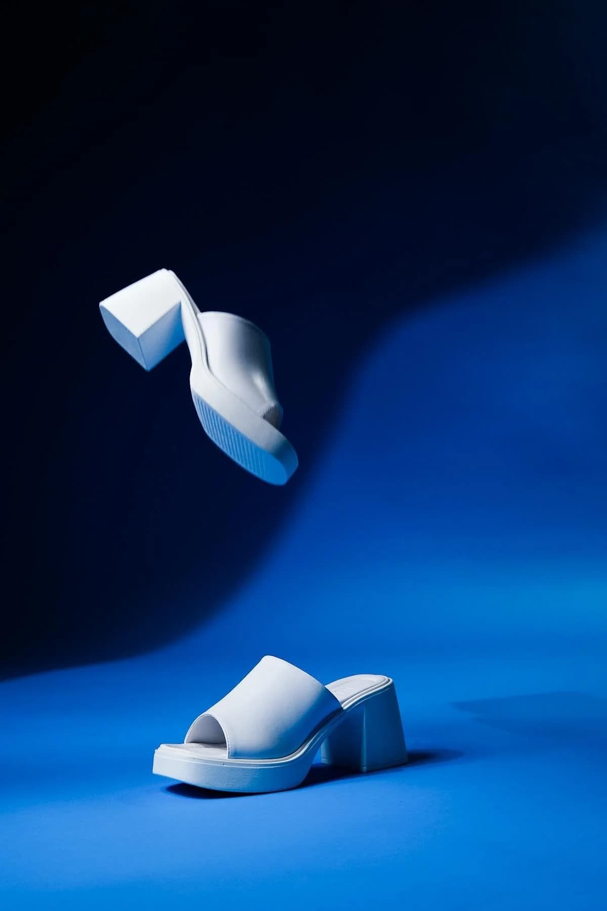 Arvel - White Platform Heel Slide (Women)