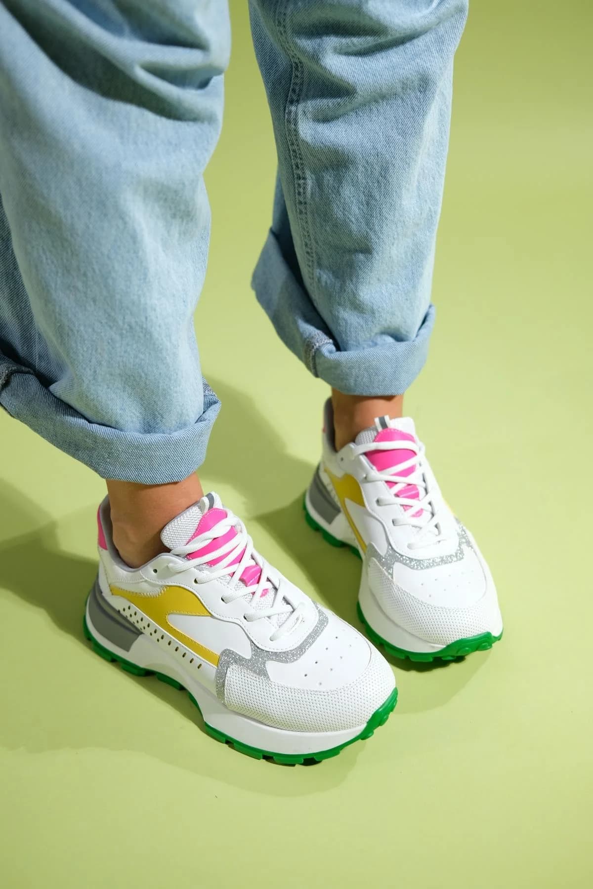 Blaj - White Yellow Multi Sneaker (Women)